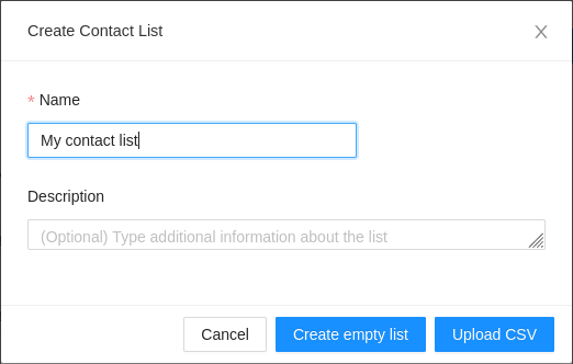 contact list creator wizard