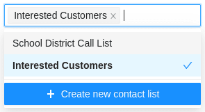 contact lists dropdown