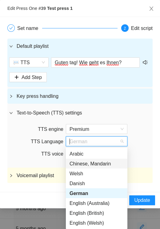 New TTS languages and voices